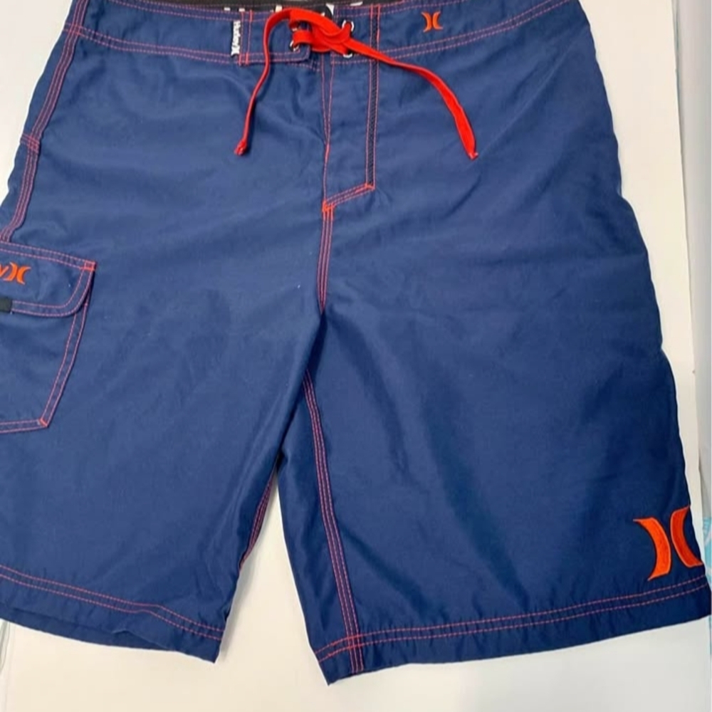 Hurley Blue and Red Board Shorts Quick-Dry Swimwear